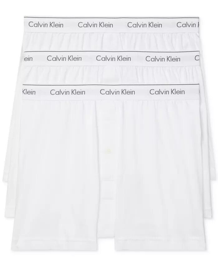 Комплект из 3 пар мужских классических трикотажных трусов-боксеров из хлопка Calvin Klein, белый
Комплект из 3 пар мужских классических трикотажных трусов-боксеров из хлопка Calvin Klein, белый