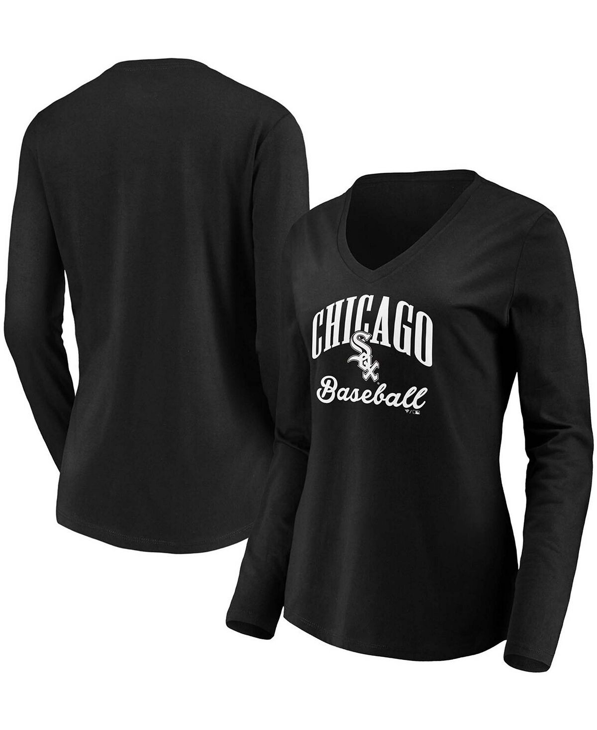 Женская черная футболка Chicago White Sox Victory Script с v-образным вырезом и длинными рукавами Fanatics, черный
Женская черная футболка Chicago White Sox Victory Script с v-образным вырезом и длинными рукавами Fanatics, черный