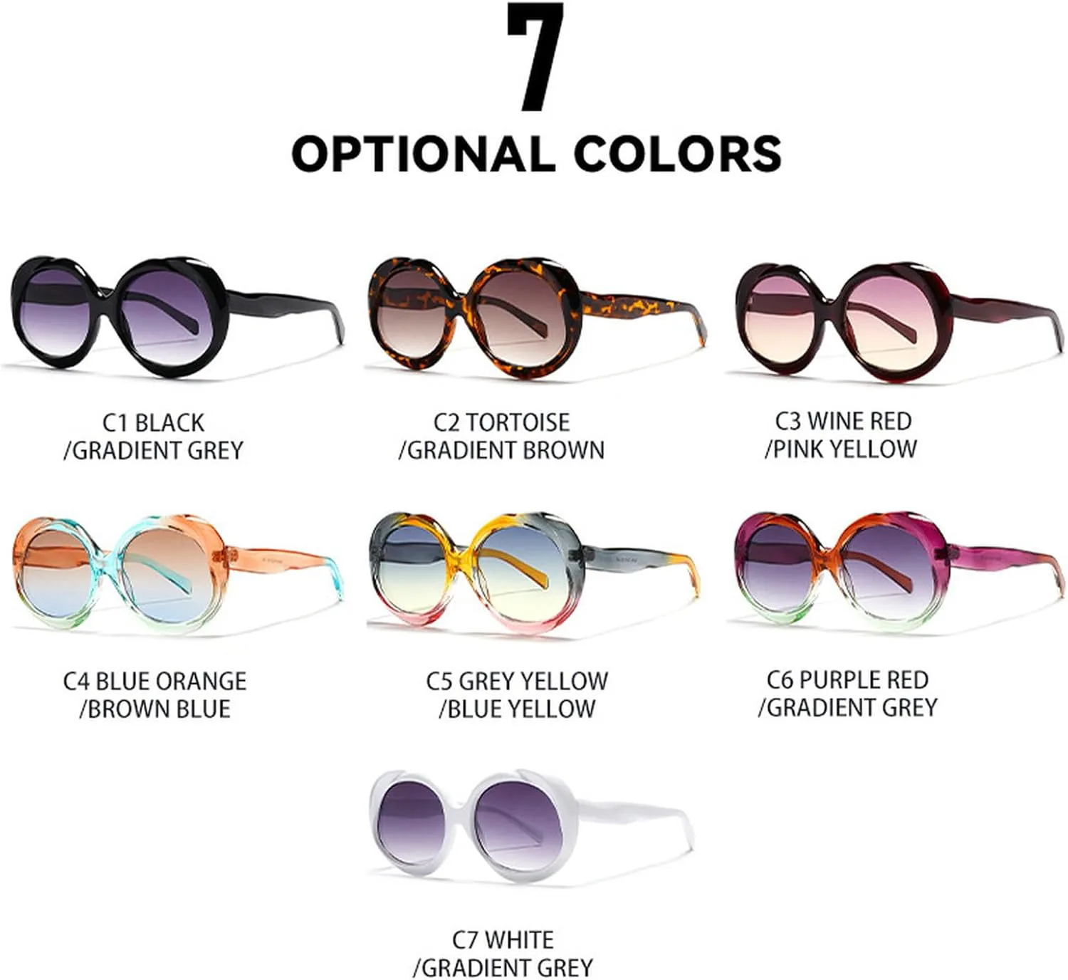 Большие круглые солнцезащитные очки для женщин, модные градиентные очки для мужчин, стильные роскошные панк-солнцезащитные очки UV400 mincl, Brown Purple
Большие круглые солнцезащитные очки для женщин, модные градиентные очки для мужчин, стильные роскошные панк-солнцезащитные очки UV400 mincl, Brown Purple