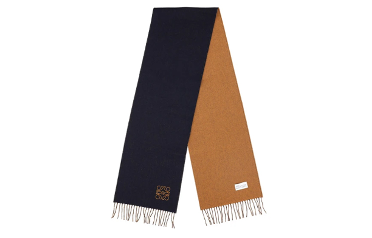 LOEWE Двухцветный шарф с анаграммой, Marine Blue Brown
LOEWE Двухцветный шарф с анаграммой, Marine Blue Brown