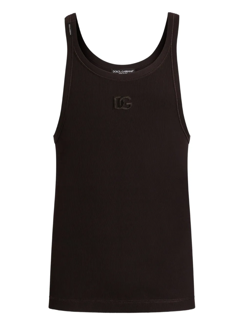 Топ в рубчик с вышитым логотипом DOLCE & GABBANA, коричневый
Топ в рубчик с вышитым логотипом DOLCE & GABBANA, коричневый