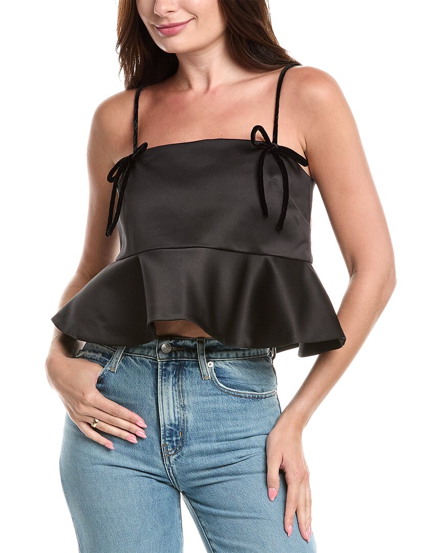 Топ из атласа Duchesse от GANNI, черный
Топ из атласа Duchesse от GANNI, черный