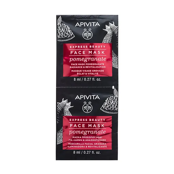 Восстанавливающая маска для лица Express Beauty Mascarilla Granada Apivita, 8 ml
Восстанавливающая маска для лица Express Beauty Mascarilla Granada Apivita, 8 ml