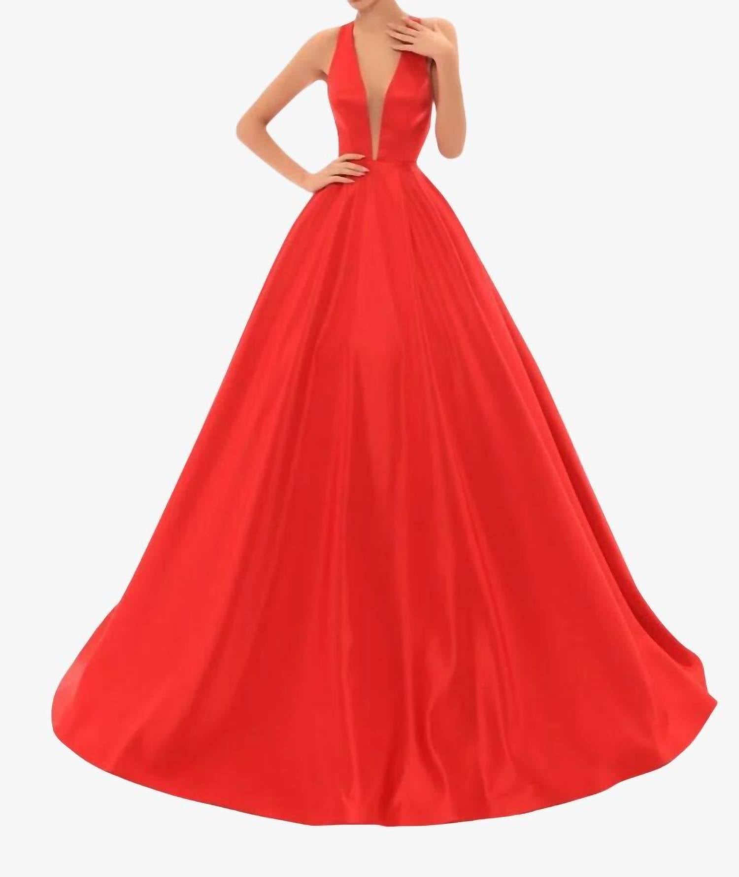 Tarik Ediz Красное платье с перекрестной спинкой и глубоким вырезом
Tarik Ediz Красное платье с перекрестной спинкой и глубоким вырезом