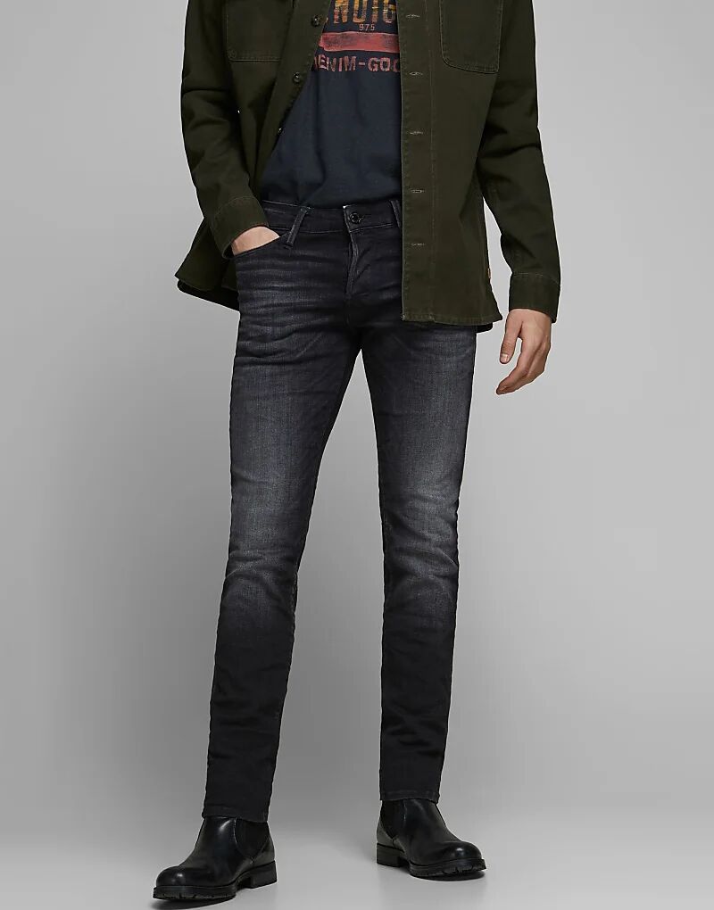 Узкие джинсы Jack & Jones Icon из выцветшего черного денима
Узкие джинсы Jack & Jones Icon из выцветшего черного денима