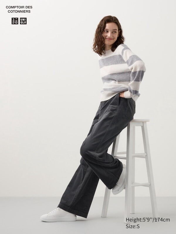 Вельветовые широкие брюки длинные Uniqlo, серый
Вельветовые широкие брюки длинные Uniqlo, серый