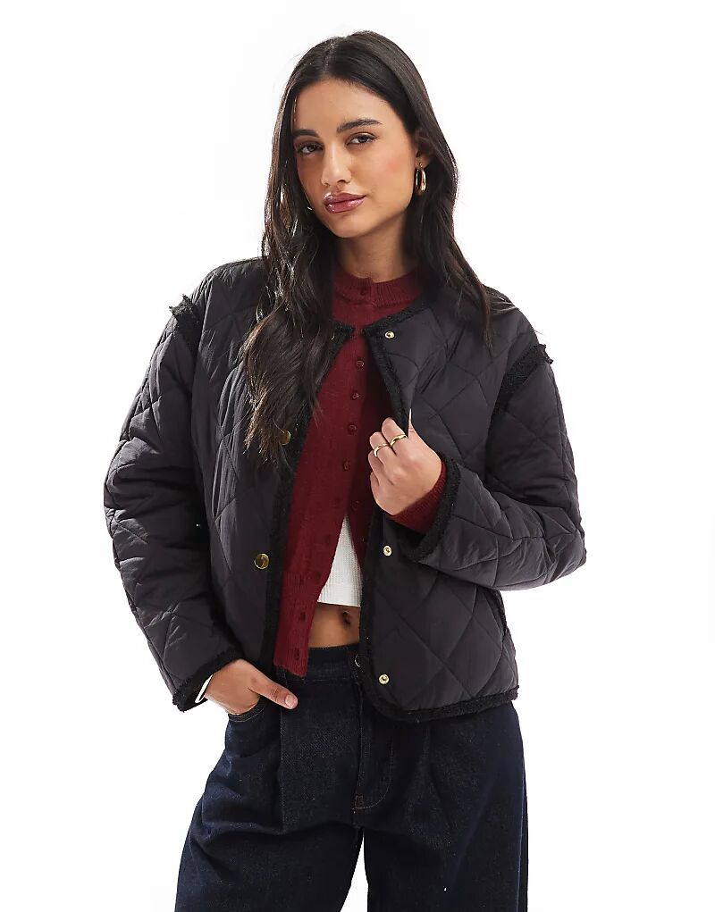 Стеганая куртка без воротника из букле черного цвета ASOS DESIGN, Черный, Стеганая куртка без воротника из букле черного цвета ASOS DESIGN
Стеганая куртка без воротника из букле черного цвета ASOS DESIGN, Черный, Стеганая куртка без воротника из букле черного цвета ASOS DESIGN