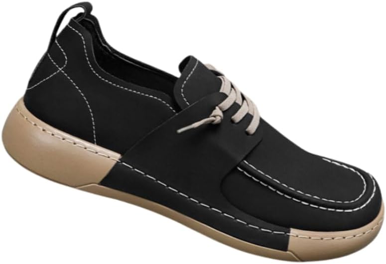 Мужские плоские повседневные лоферы, Мягкая резиновая подошва, дышащая подкладка - Низкий верх с круглым носком, подходят для повседневного и делового повседневного стиля Hoalox, черный
Мужские плоские повседневные лоферы, Мягкая резиновая подошва, дышащая подкладка - Низкий верх с круглым носком, подходят для повседневного и делового повседневного стиля Hoalox, черный