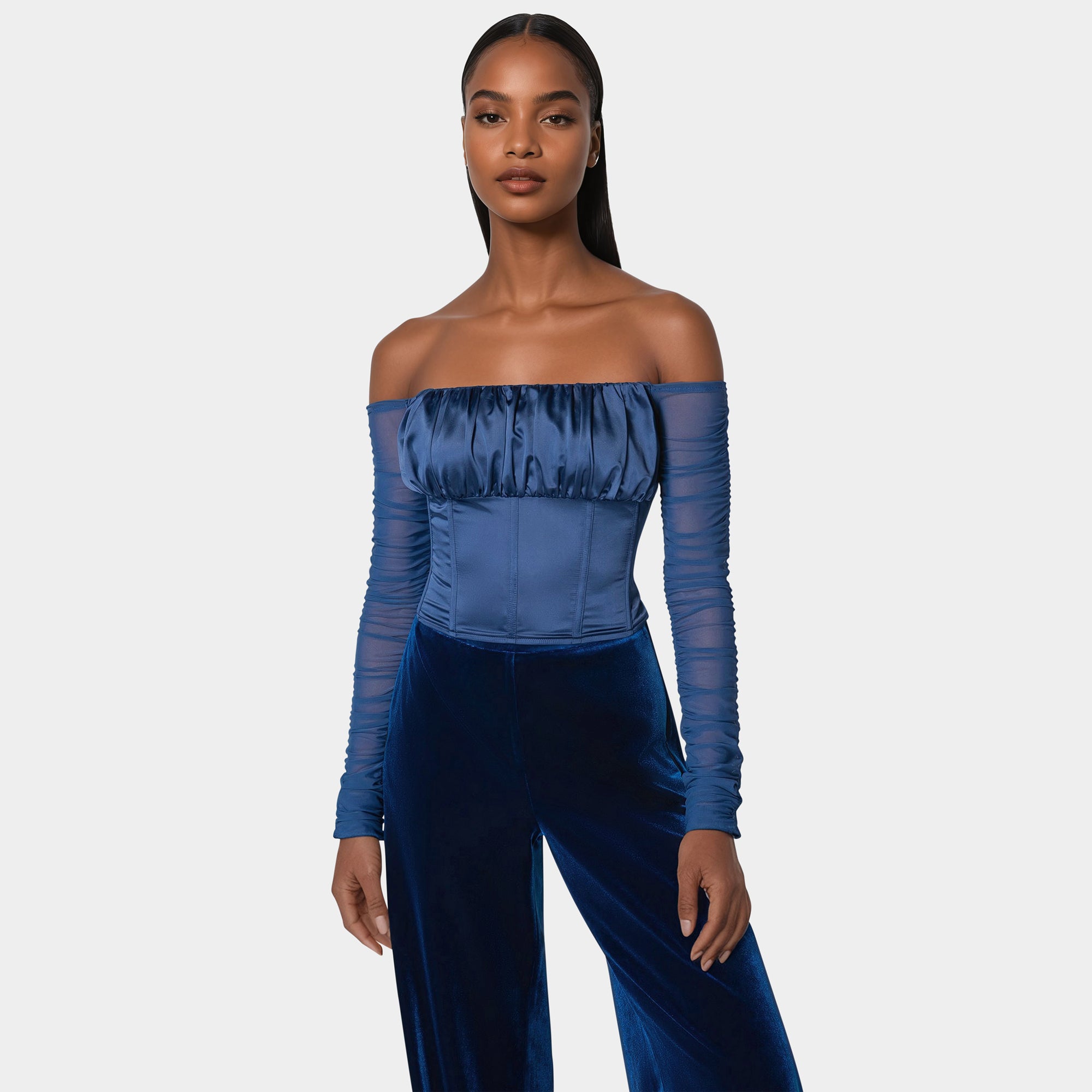 Bebe Женский Асимметричный Атласный Корсет, Galactic Cobalt
Bebe Женский Асимметричный Атласный Корсет, Galactic Cobalt