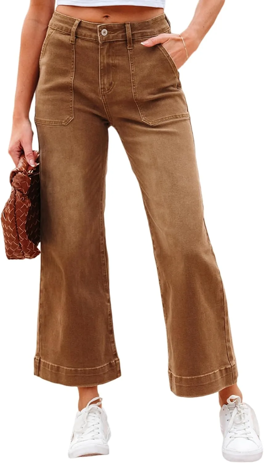 Cropped Wide Leg Jeans для женщин, High Waist, Loose Fit Apvirdy
Cropped Wide Leg Jeans для женщин, High Waist, Loose Fit Apvirdy