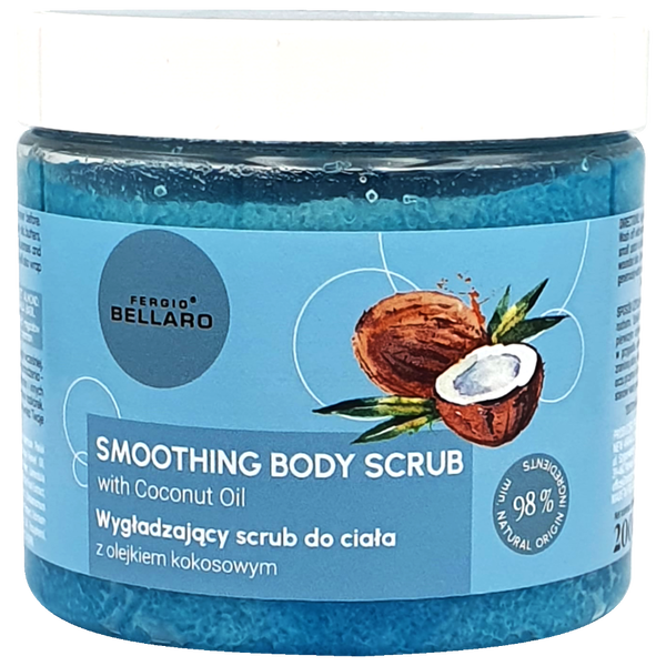 Разглаживающий скраб для тела с кокосовым маслом, 200 г Fergio Bellaro Skin food
Разглаживающий скраб для тела с кокосовым маслом, 200 г Fergio Bellaro Skin food