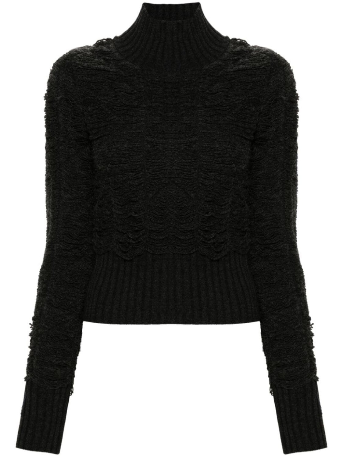 MM6 Maison Margiela джемпер с высоким воротником и эффектом потертости, серый
MM6 Maison Margiela джемпер с высоким воротником и эффектом потертости, серый