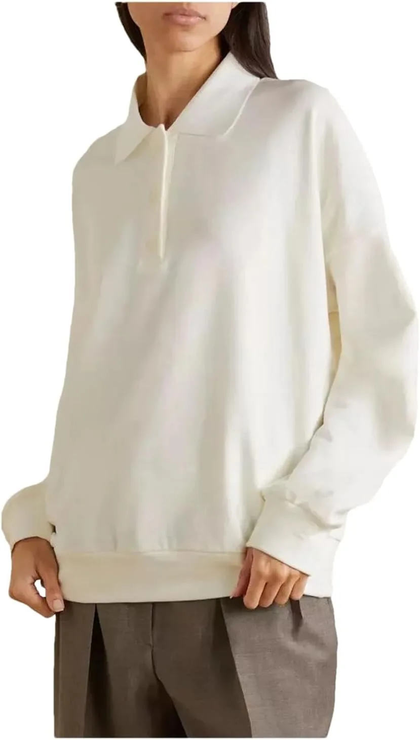 Женская однотонная поло с длинным рукавом из мягкого хлопка
Женская однотонная поло с длинным рукавом из мягкого хлопка