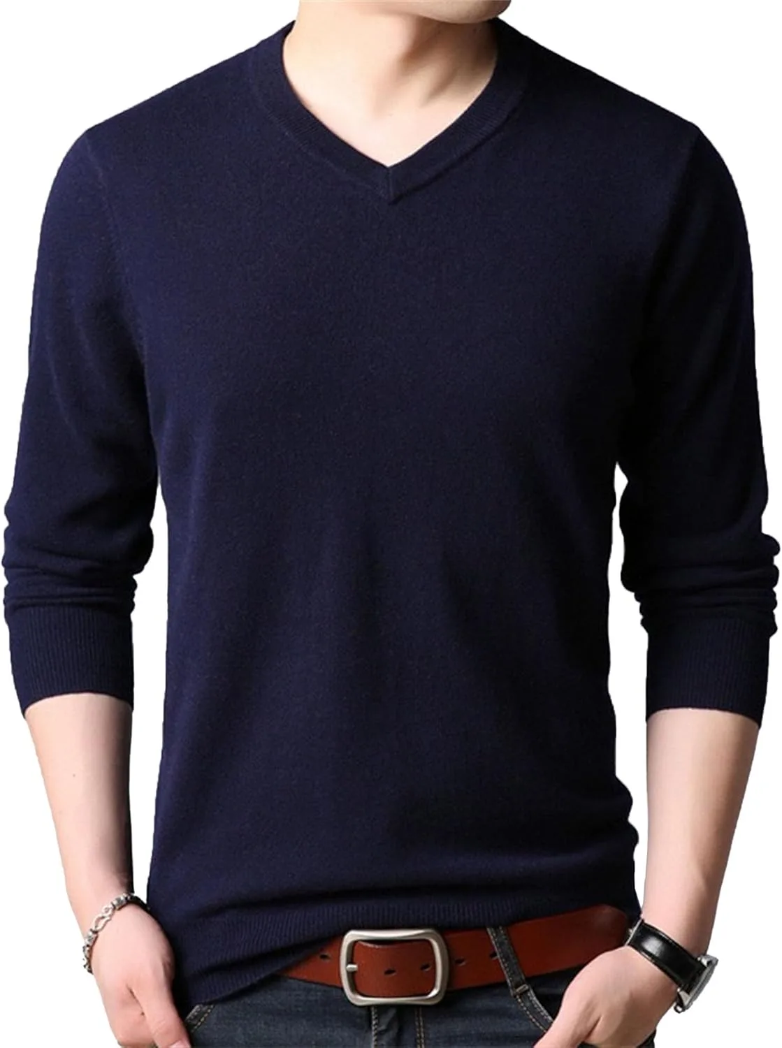 Мужской свитер V-образным вырезом, вязаный, с длинным рукавом, Slim Fit
Мужской свитер V-образным вырезом, вязаный, с длинным рукавом, Slim Fit