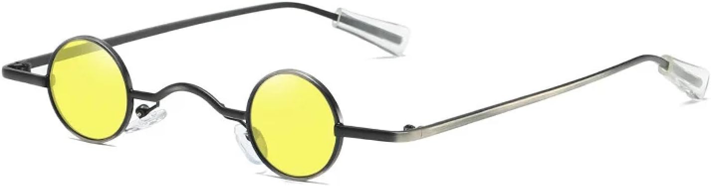 Винтажные солнцезащитные очки в стиле рок-панк для мужчин, классические маленькие круглые солнцезащитные очки для женщин, широкая переносица, металлическая оправа, черные, для вождения MWTSYSQ, C3 Black-yellow
Винтажные солнцезащитные очки в стиле рок-панк для мужчин, классические маленькие круглые солнцезащитные очки для женщин, широкая переносица, металлическая оправа, черные, для вождения MWTSYSQ, C3 Black-yellow