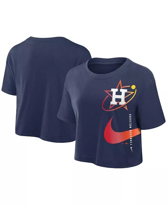 Женская темно-синяя футболка Houston Astros City Connect Performance укороченная Nike
Женская темно-синяя футболка Houston Astros City Connect Performance укороченная Nike