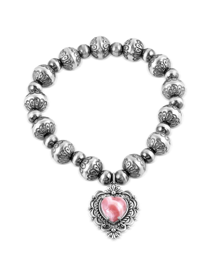 Браслет из стерлингового серебра с подвеской в виде сердца из родокрозита, размер от маленького до среднего American West Jewelry, No Color
Браслет из стерлингового серебра с подвеской в виде сердца из родокрозита, размер от маленького до среднего American West Jewelry, No Color