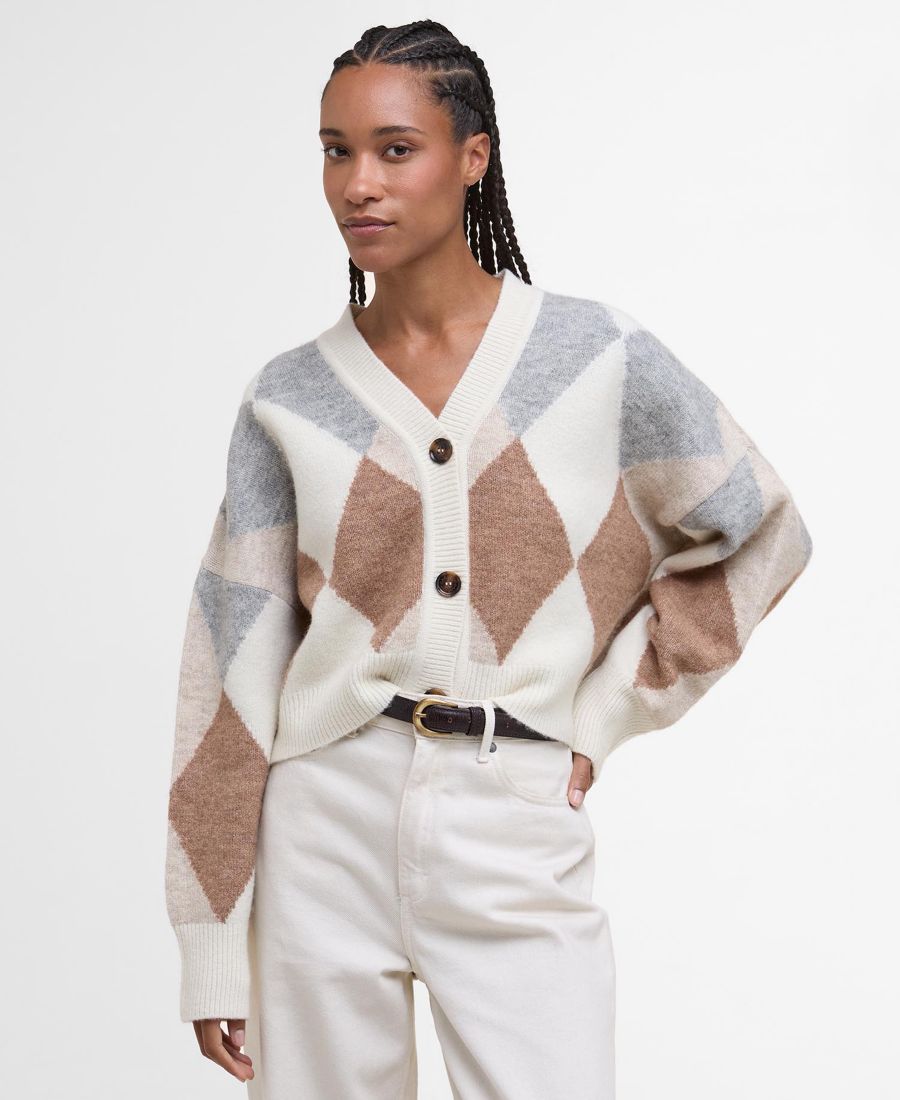 Женский кардиган с жаккардовым узором Barbour, Cream/Light Blue/Brown
Женский кардиган с жаккардовым узором Barbour, Cream/Light Blue/Brown