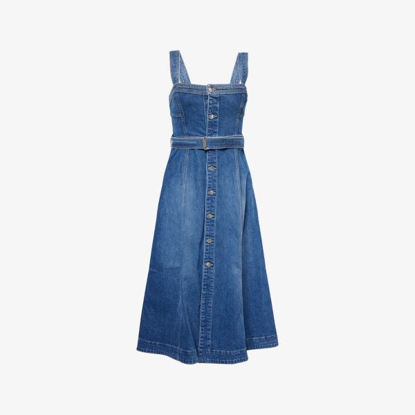 Джинсовое платье миди Simkhai Альба на лямках, синий
Джинсовое платье миди Simkhai Альба на лямках, синий