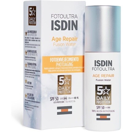 Fotoultra Age Repair Fw Spf 50 Ежедневный солнцезащитный крем для лица 50 мл, Isdin
Fotoultra Age Repair Fw Spf 50 Ежедневный солнцезащитный крем для лица 50 мл, Isdin