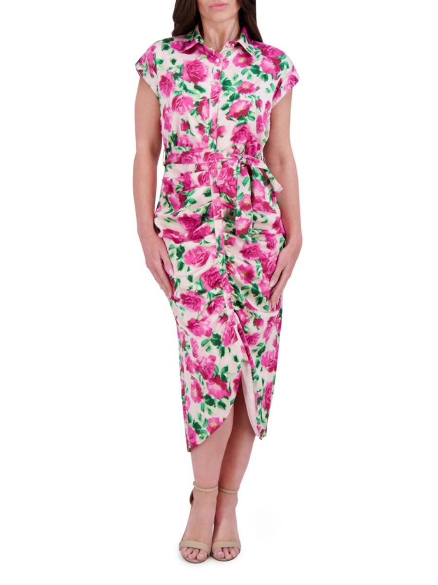 Платье-рубашка миди с цветочным принтом и сборками Kensie, цвет Blush Multicolor
Платье-рубашка миди с цветочным принтом и сборками Kensie, цвет Blush Multicolor