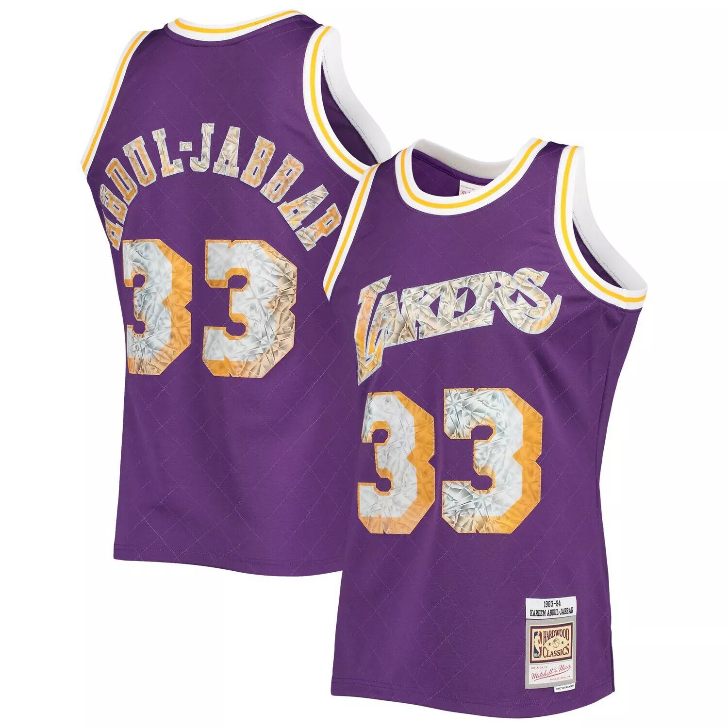 Мужская майка Mitchell & Ness Kareem Abdul-Jabbar Purple Los Angeles Lakers 1983-84 Hardwood Classics в честь 75-летия Diamond Swingman 
Мужская майка Mitchell & Ness Kareem Abdul-Jabbar Purple Los Angeles Lakers 1983-84 Hardwood Classics в честь 75-летия Diamond Swingman