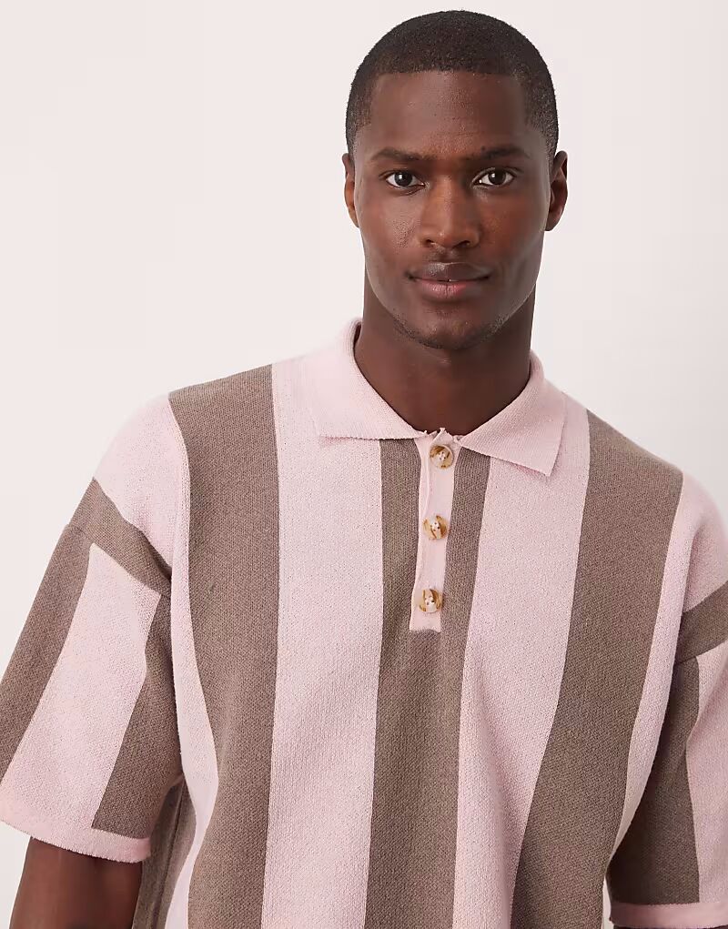 ASOS DESIGN свободный крой трикотажное поло в полоску розового цвета
ASOS DESIGN свободный крой трикотажное поло в полоску розового цвета