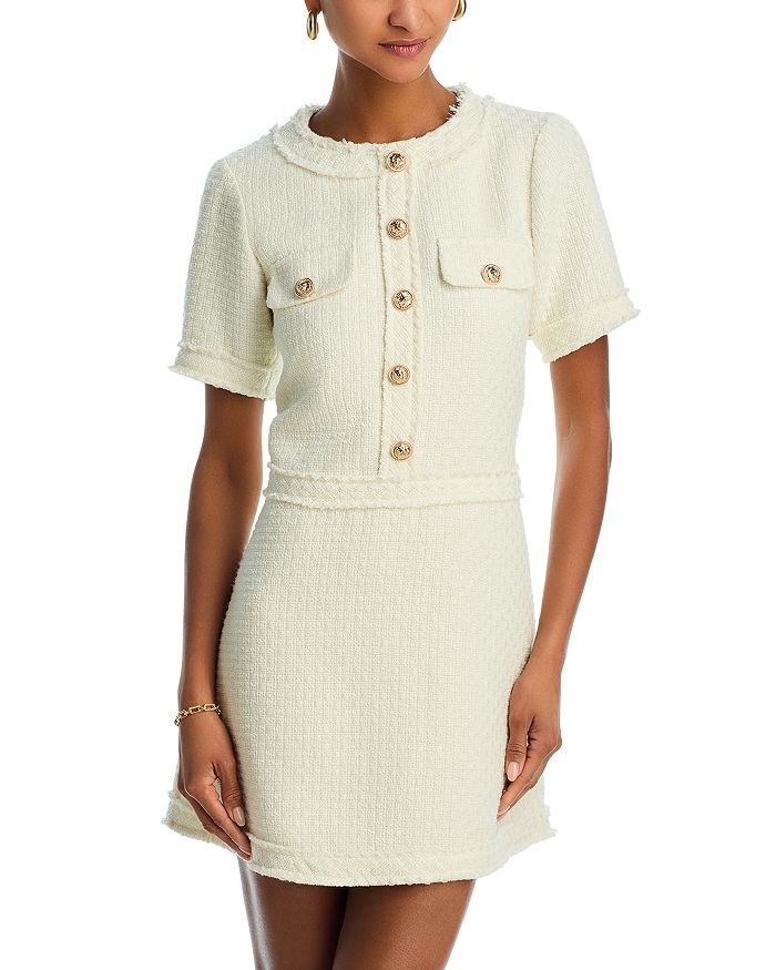 Мини-платье из твида с короткими рукавами AQUA, слоновая кость/кремовый
Мини-платье из твида с короткими рукавами AQUA, слоновая кость/кремовый