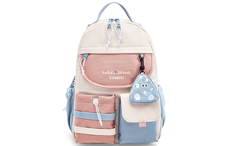 Sound For Life Оксфорд дорожная сумка рюкзак большой женский белый, White & Pink 
Sound For Life Оксфорд дорожная сумка рюкзак большой женский белый, White & Pink