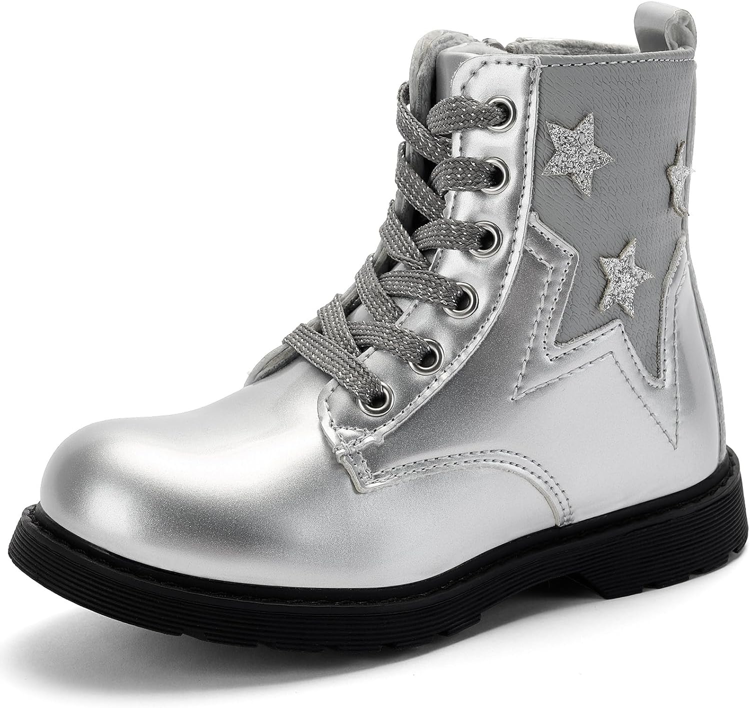 Детские ботинки TZJS для девочек с шнуровкой, уличные боевые ботинки, легкие походные туфли с боковой молнией для малышей/маленьких детей, Silver
Детские ботинки TZJS для девочек с шнуровкой, уличные боевые ботинки, легкие походные туфли с боковой молнией для малышей/маленьких детей, Silver