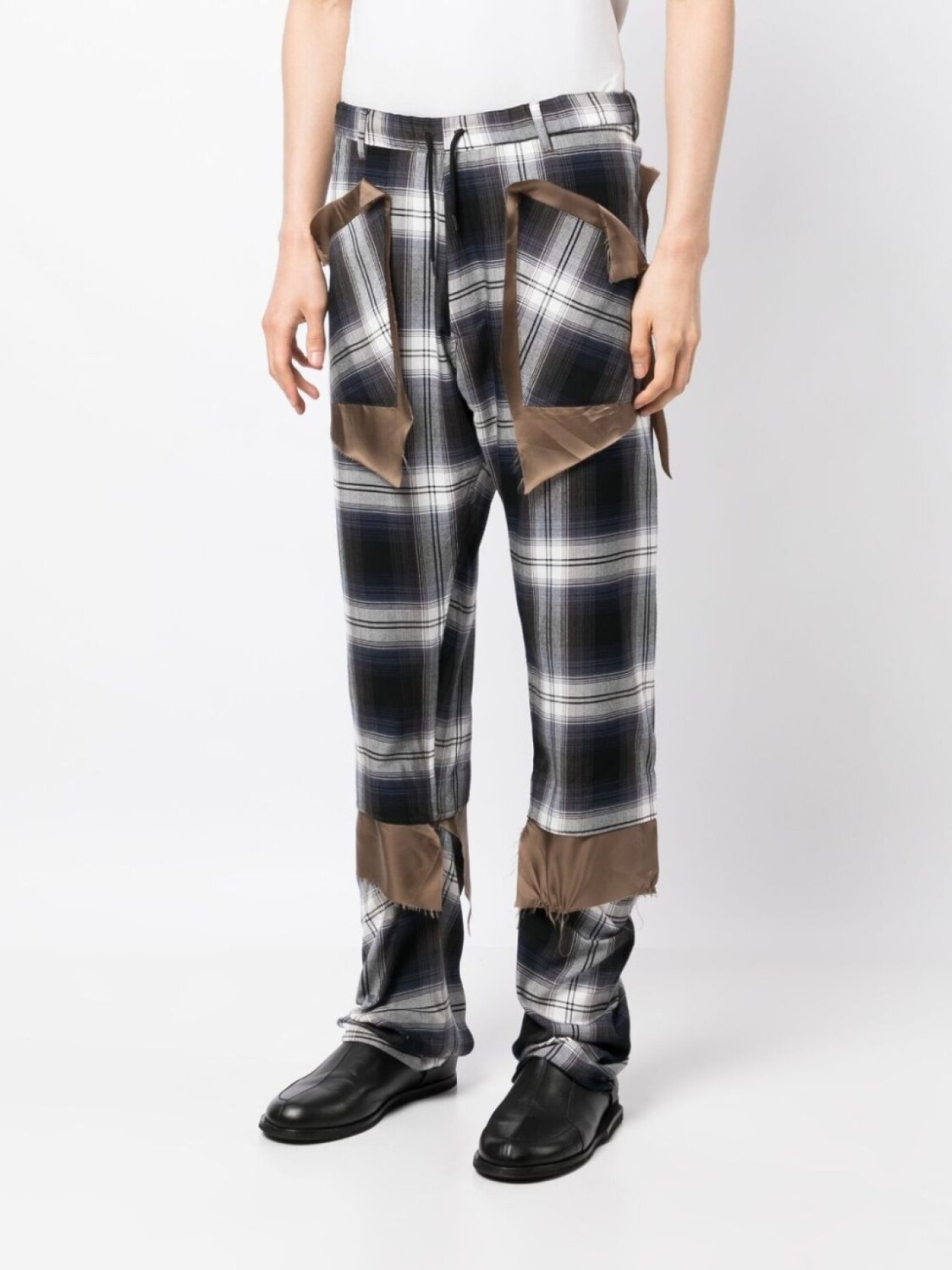 Клетчатые брюки асимметричного кроя sulvam, синий
Клетчатые брюки асимметричного кроя sulvam, синий