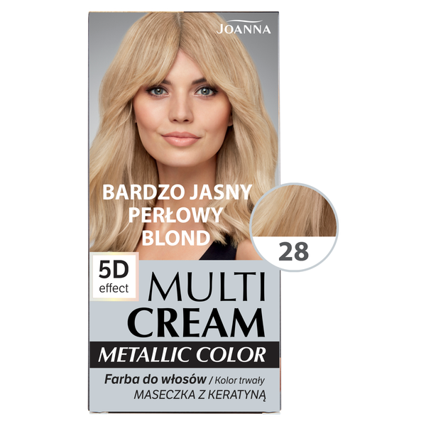 Краска для волос 28 очень светлый жемчужный блондин, 1 упаковка. Joanna Multi cream metallic color, цвет 28 bardzo jasny perłowy blond
Краска для волос 28 очень светлый жемчужный блондин, 1 упаковка. Joanna Multi cream metallic color, цвет 28 bardzo jasny perłowy blond