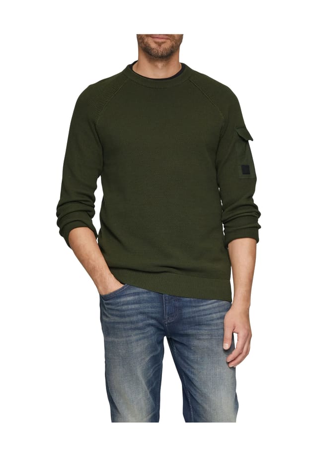 Вязаный свитер из хлопка с карманом на рукаве S.Oliver, зеленый
Вязаный свитер из хлопка с карманом на рукаве S.Oliver, зеленый