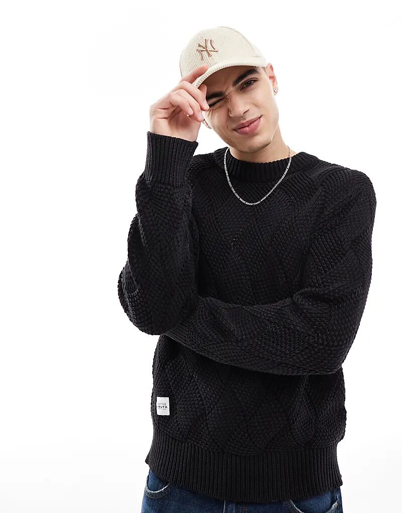 Джемпер с кислотной стиркой черного цвета Native Youth
Джемпер с кислотной стиркой черного цвета Native Youth