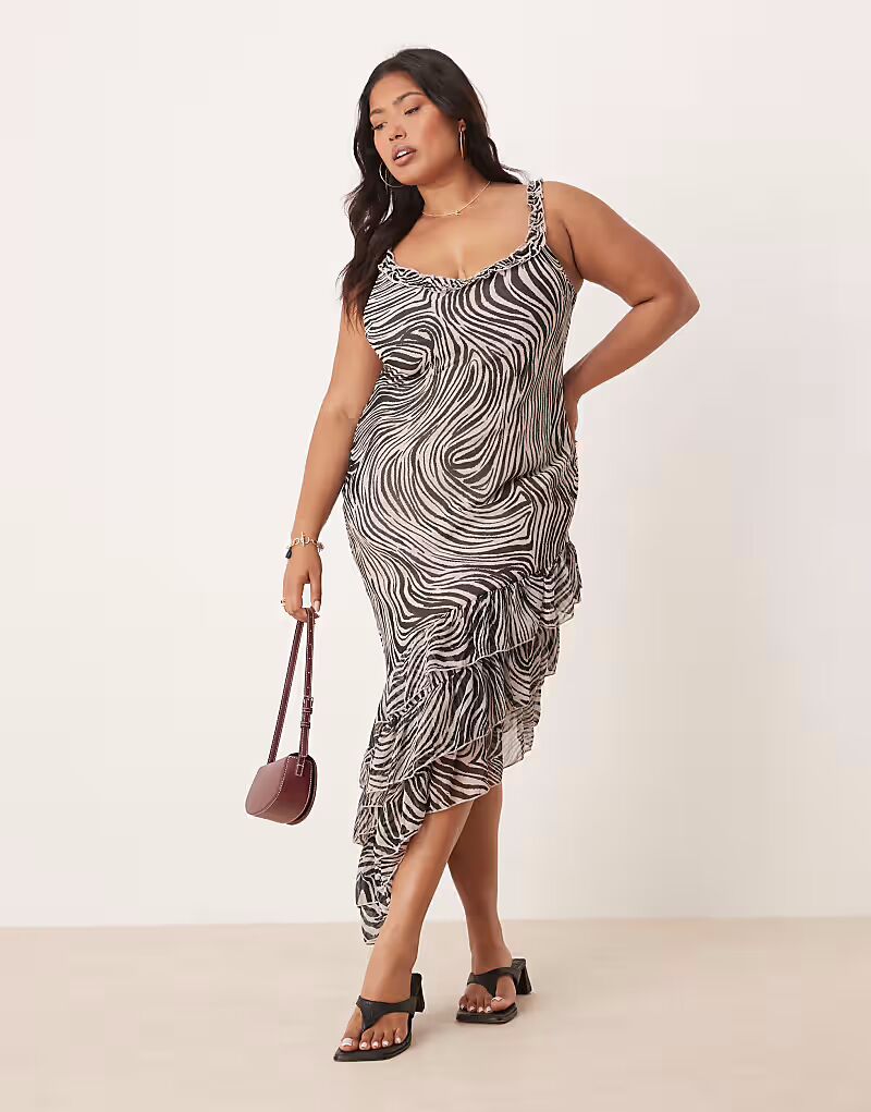 Платье миди ASOS DESIGN Curve с круглым вырезом, асимметричным оборчатым подолом и принтом животных ASOS Curve
Платье миди ASOS DESIGN Curve с круглым вырезом, асимметричным оборчатым подолом и принтом животных ASOS Curve