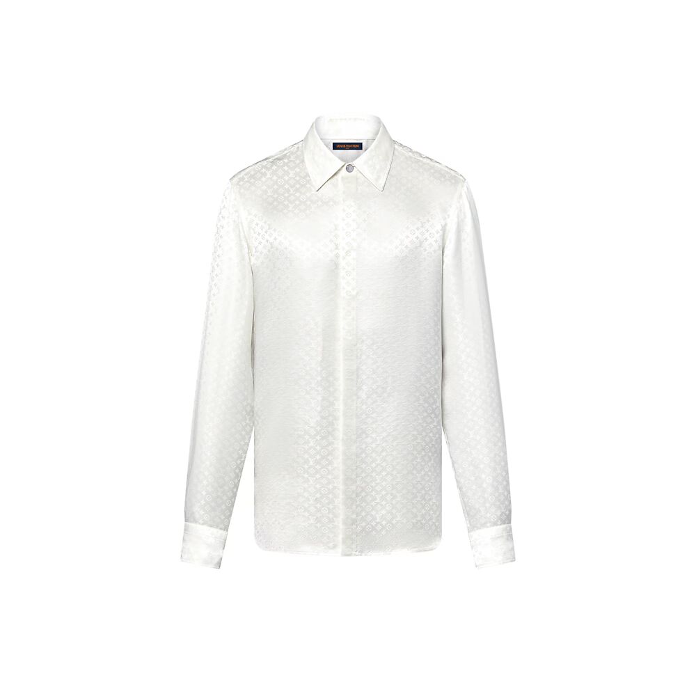 Вечерняя шелковая рубашка с мини-монограммой Louis Vuitton, белый
Вечерняя шелковая рубашка с мини-монограммой Louis Vuitton, белый