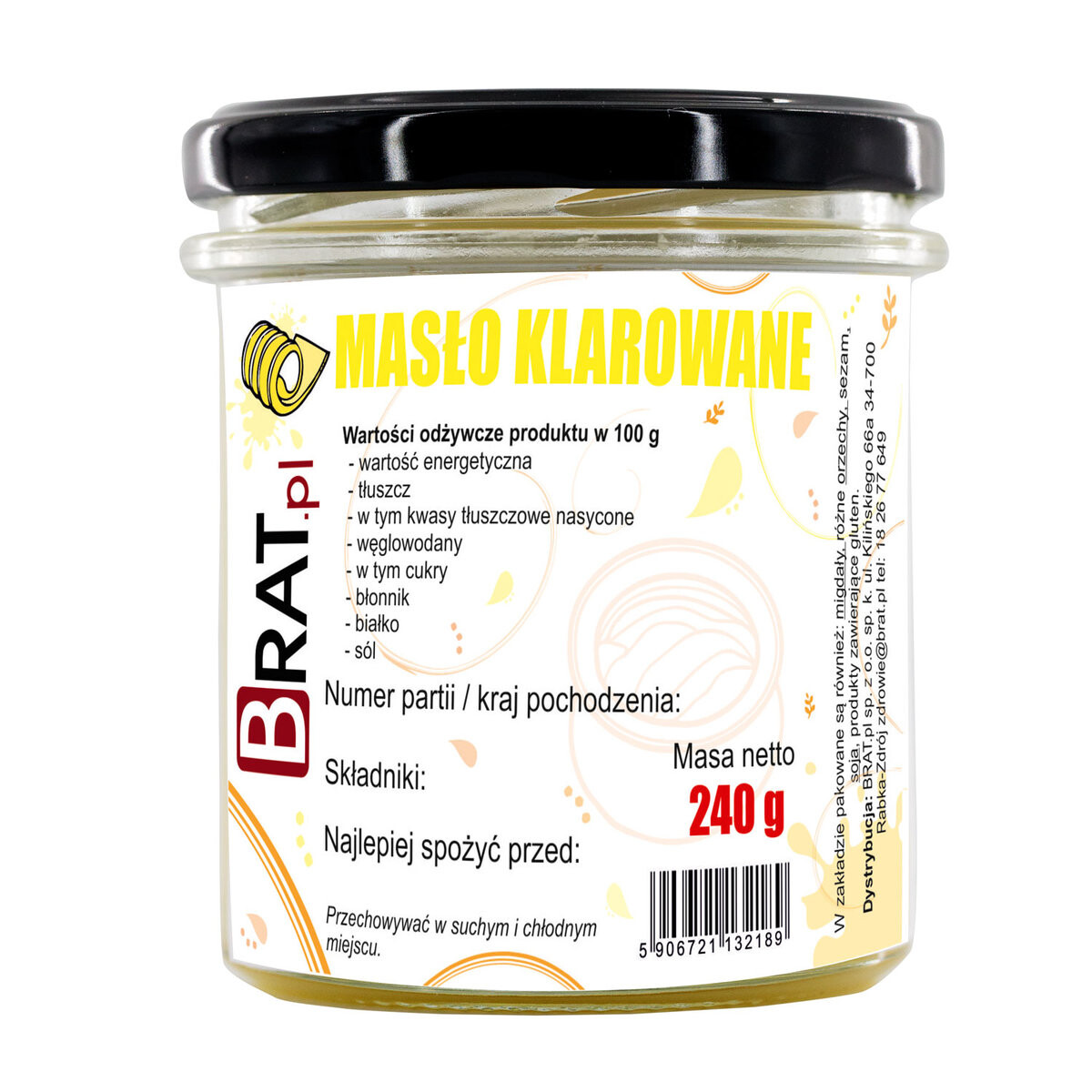 БАД, Масло топленое 240г Brat.Pl
БАД, Масло топленое 240г Brat.Pl