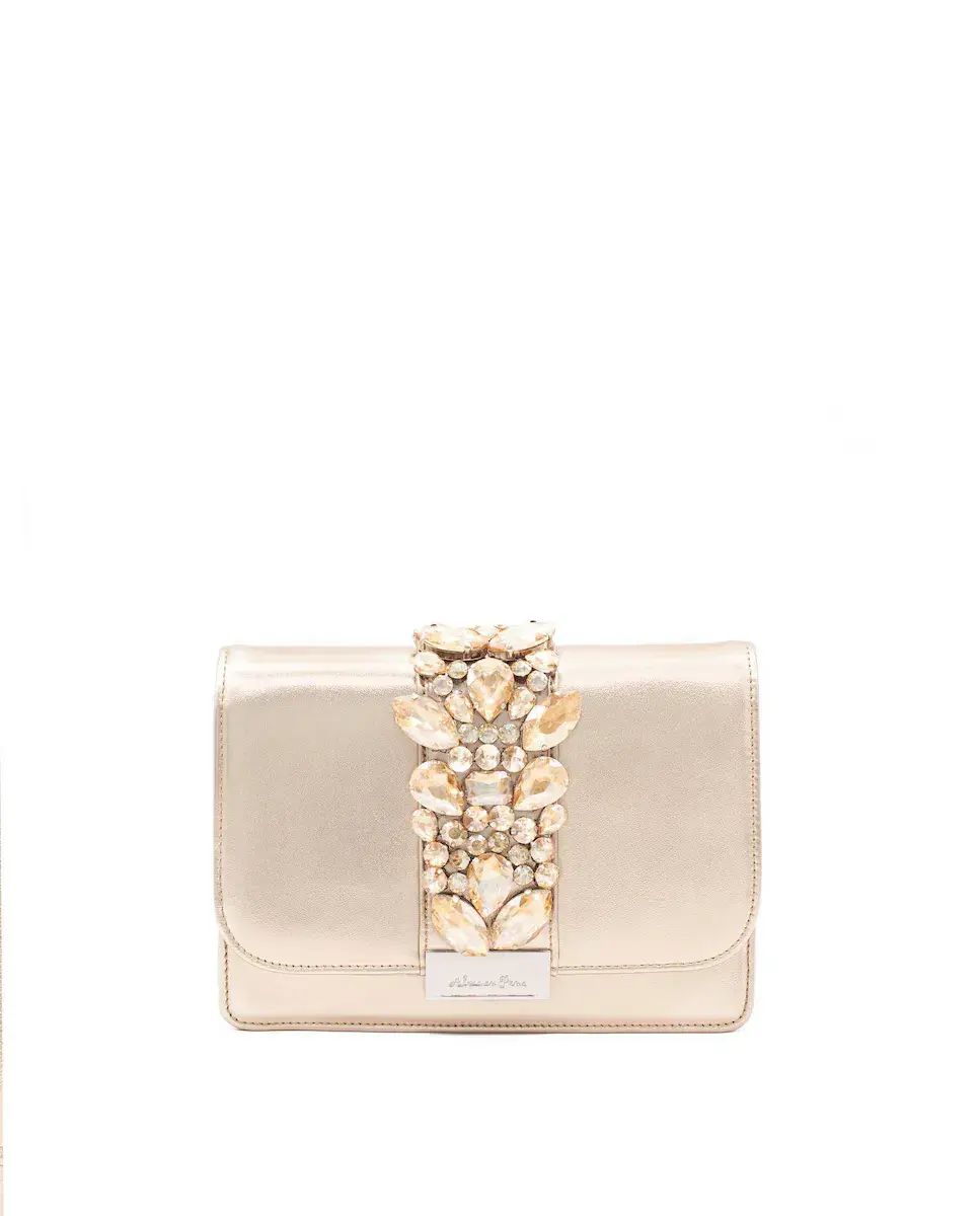 Женская кожаная сумка через плечо с ручкой-цепочкой и стразами Alma en Pena, коричневый
Женская кожаная сумка через плечо с ручкой-цепочкой и стразами Alma en Pena, коричневый