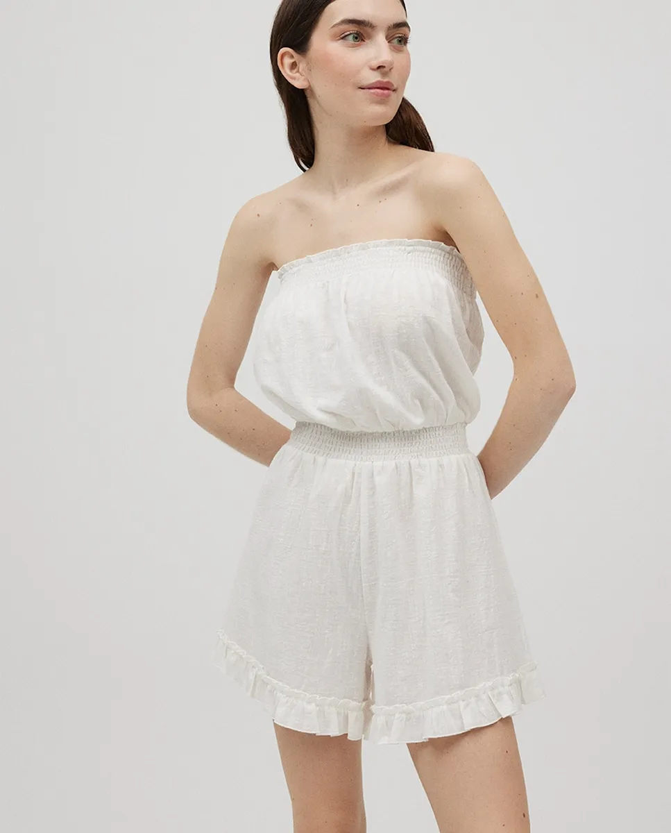 Короткий пляжный комбинезон со съемными бретелями Ysabel Mora, белый
Короткий пляжный комбинезон со съемными бретелями Ysabel Mora, белый