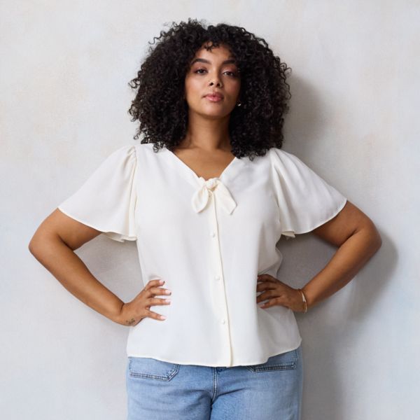 Топ больших размеров с завязками спереди и рукавами-крылышками Lc Lauren Conrad, белый
Топ больших размеров с завязками спереди и рукавами-крылышками Lc Lauren Conrad, белый