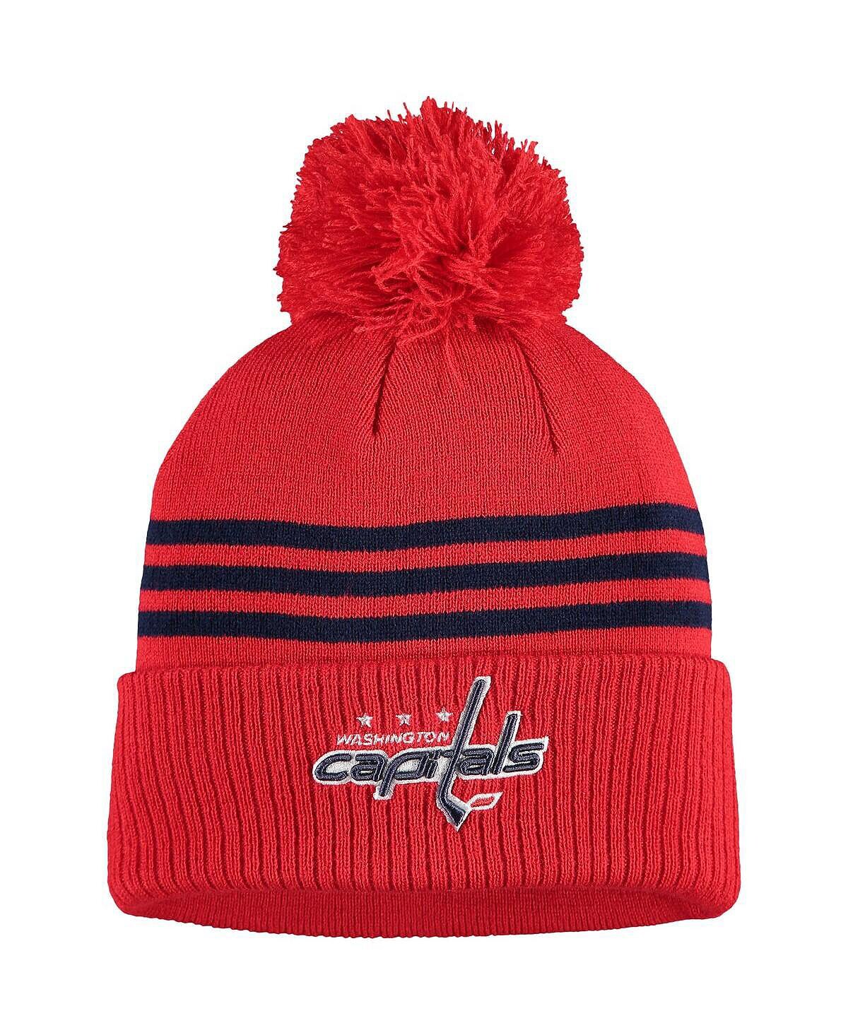 Мужская красная вязаная шапка Washington Capitals с манжетами и помпоном в раздевалке с тремя полосками adidas
Мужская красная вязаная шапка Washington Capitals с манжетами и помпоном в раздевалке с тремя полосками adidas