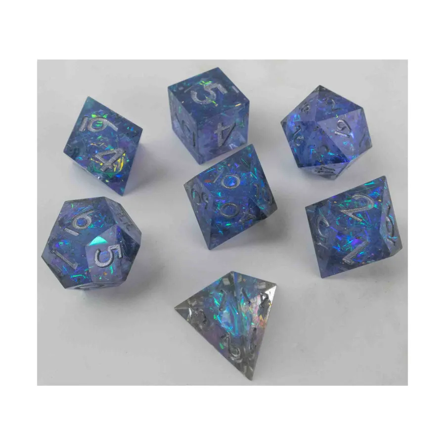 Набор кубиков поли яркого блеска голубой смолы (7), Dice & Supplies (Unidentifiable Publisher)
Набор кубиков поли яркого блеска голубой смолы (7), Dice & Supplies (Unidentifiable Publisher)