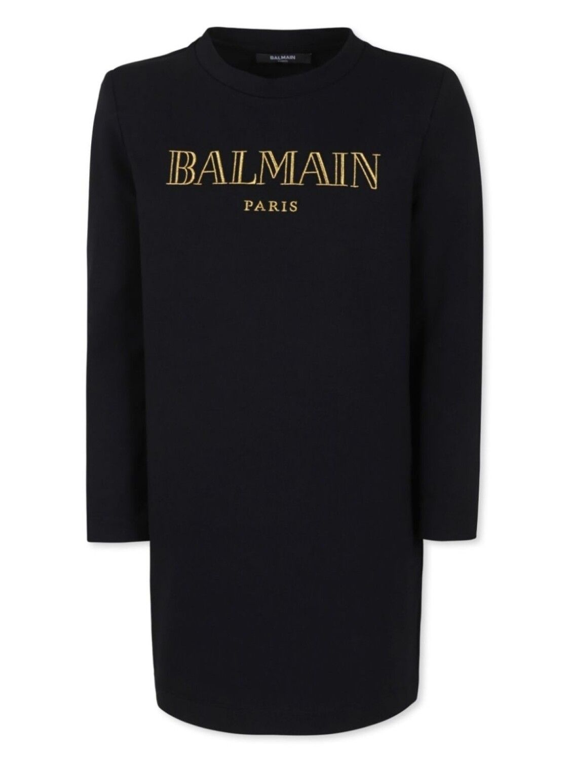 Balmain Kids платье из джерси с вышитым логотипом, черный 
Balmain Kids платье из джерси с вышитым логотипом, черный