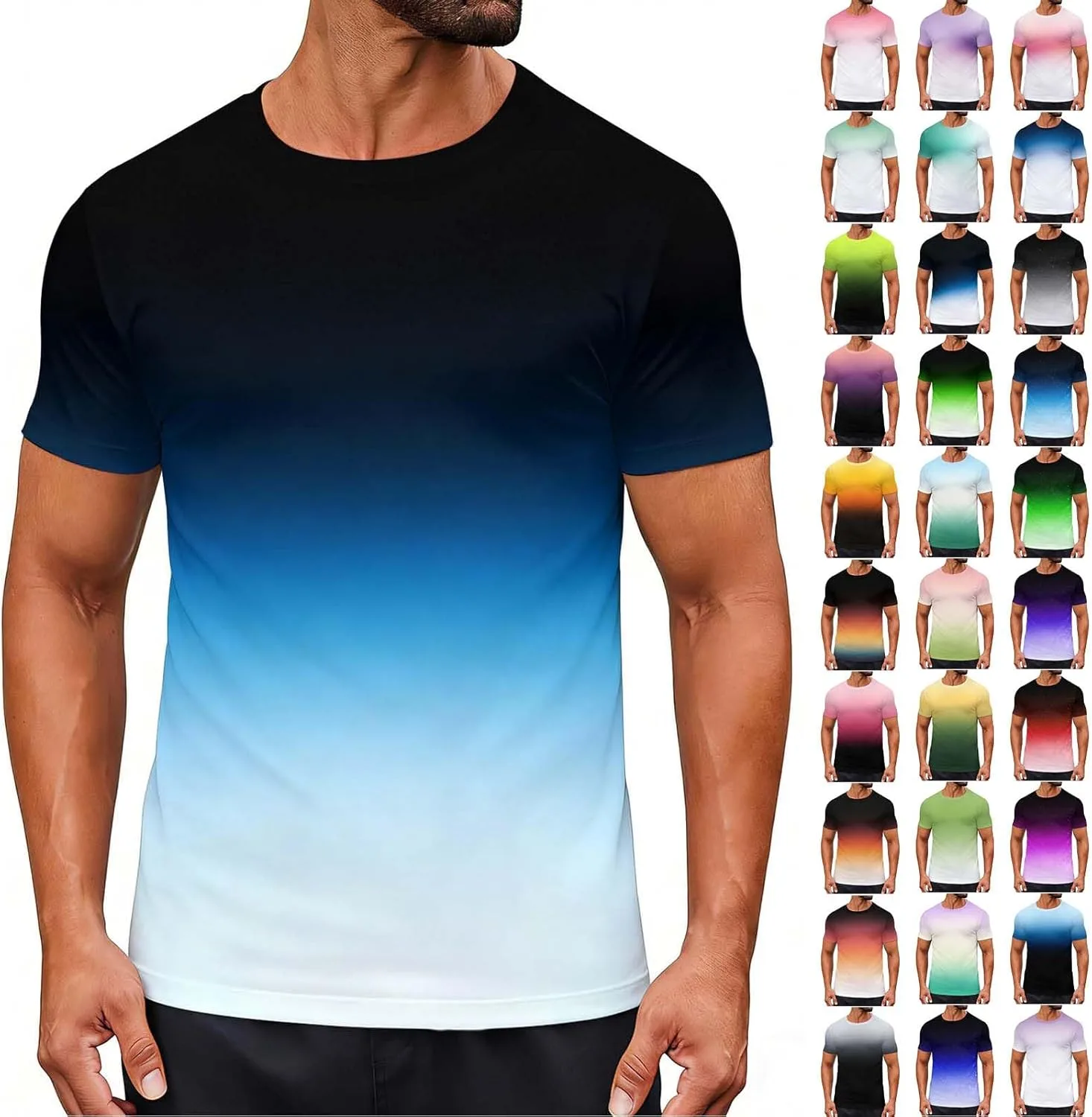 Мужская футболка с градиентом Casual с коротким рукавом
Мужская футболка с градиентом Casual с коротким рукавом