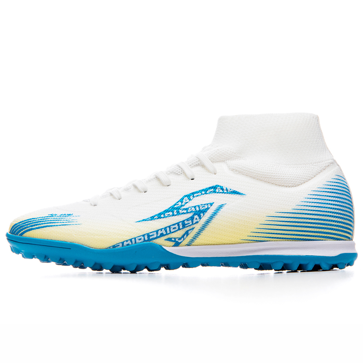 Saibi Унисекс футбольные бутсы высокие белые с синим и золотым для искусственного покрытия, цвет White Blue Gold Turf
Saibi Унисекс футбольные бутсы высокие белые с синим и золотым для искусственного покрытия, цвет White Blue Gold Turf