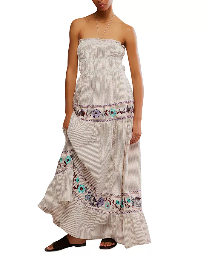 Женское макси-платье Kalani из хлопка в полоску Free People, слоновая кость/кремовый
Женское макси-платье Kalani из хлопка в полоску Free People, слоновая кость/кремовый