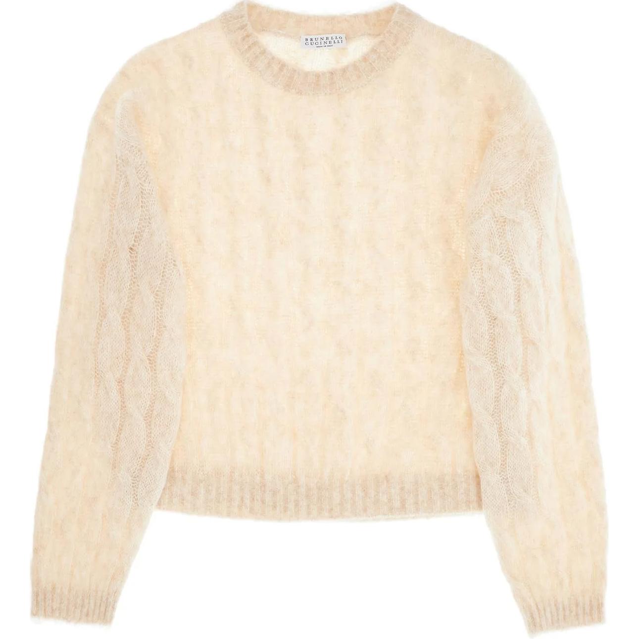 Вязаный свитер с круглым вырезом Brunello Cucinelli, Ecru
Вязаный свитер с круглым вырезом Brunello Cucinelli, Ecru