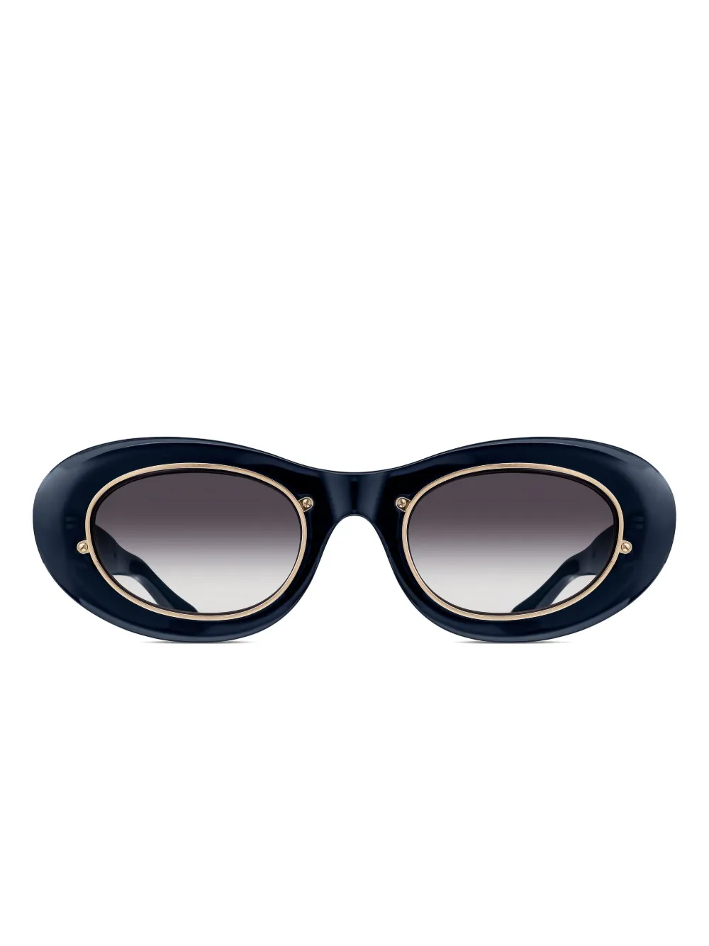 Солнцезащитные очки в овальной оправе с золотыми деталями Matsuda, синий
Солнцезащитные очки в овальной оправе с золотыми деталями Matsuda, синий