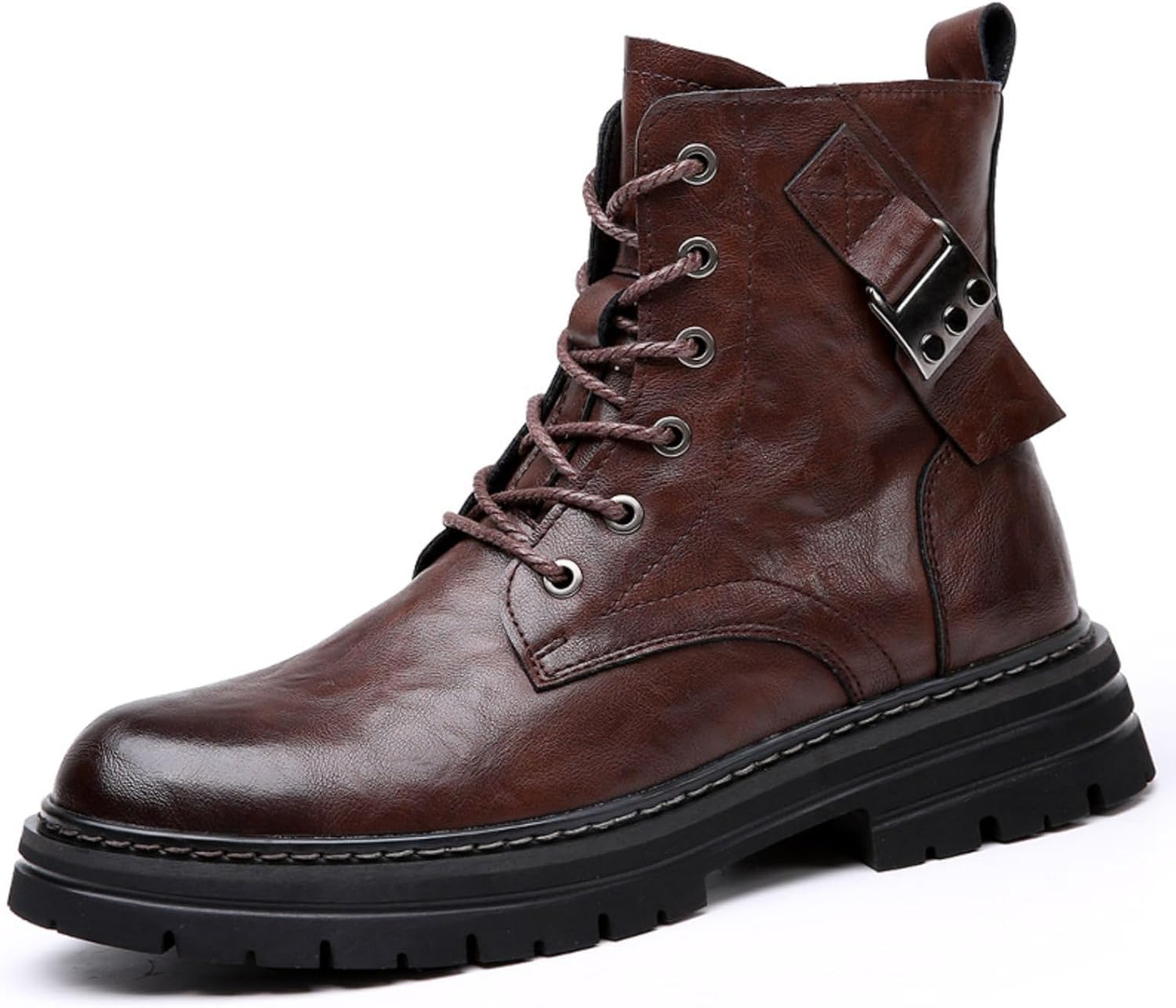Мужские байкерские ботинки Azttoztto из натуральной кожи, высокие ботинки с массивной подошвой, зимние теплые ботинки на шнуровке, ретро стиль, коричневый
Мужские байкерские ботинки Azttoztto из натуральной кожи, высокие ботинки с массивной подошвой, зимние теплые ботинки на шнуровке, ретро стиль, коричневый