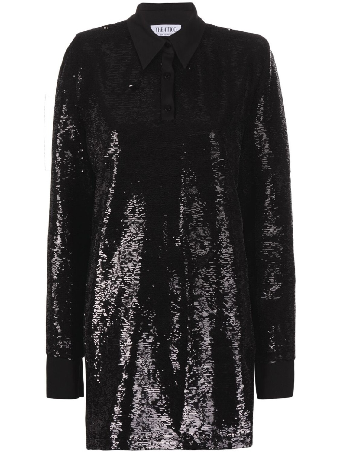 The Attico платье мини с пайетками, черный
